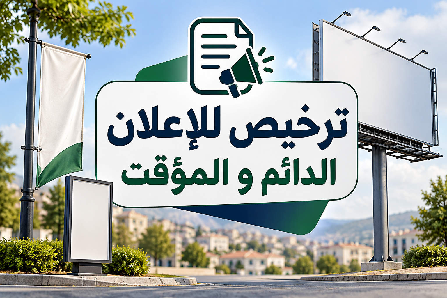 طلب ترخيص للإعلان الدائم و المؤقت